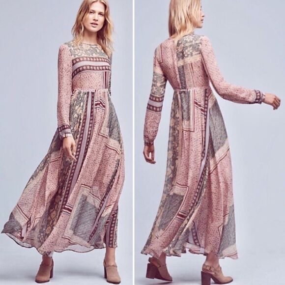 Anthropologie MARIAGRAZIA PANIZZI Cavina Maxi Dress Size 42 - Picture 1 of 13